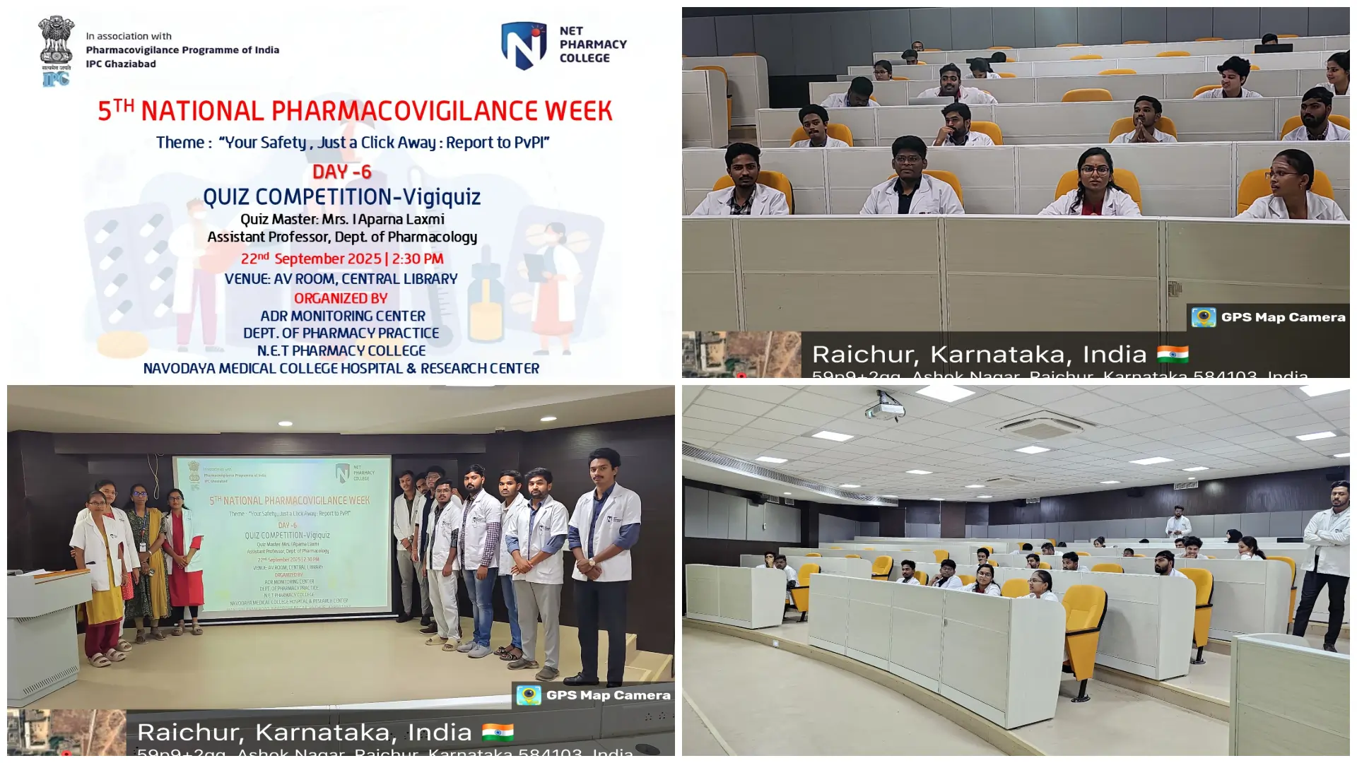 Day 6 “VigiQuiz” Report | 5th National Pharmacovigilance Week 2025 –  N.E.T Pharmacy College, Raichur