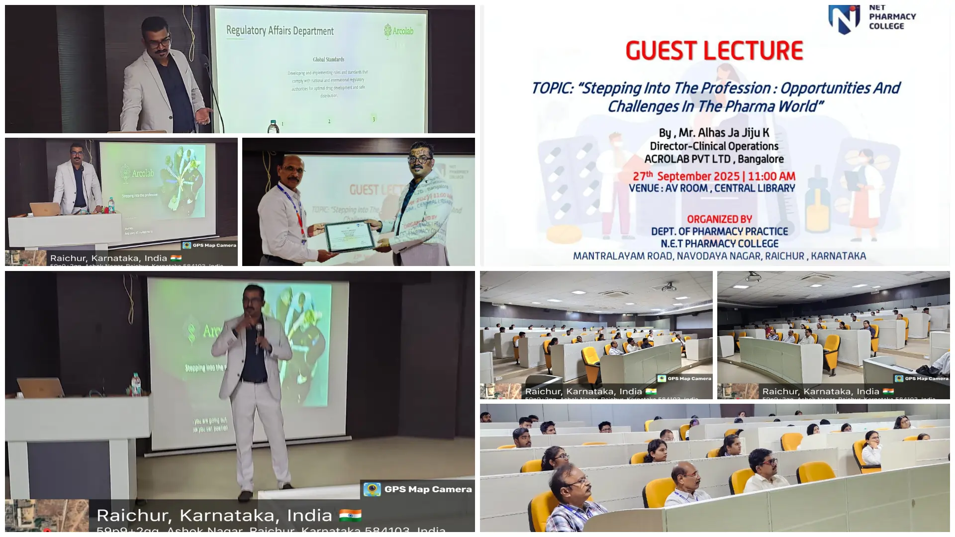Guest Lecture “Stepping into the Profession: Opportunities and Challenges in the Pharma World.”