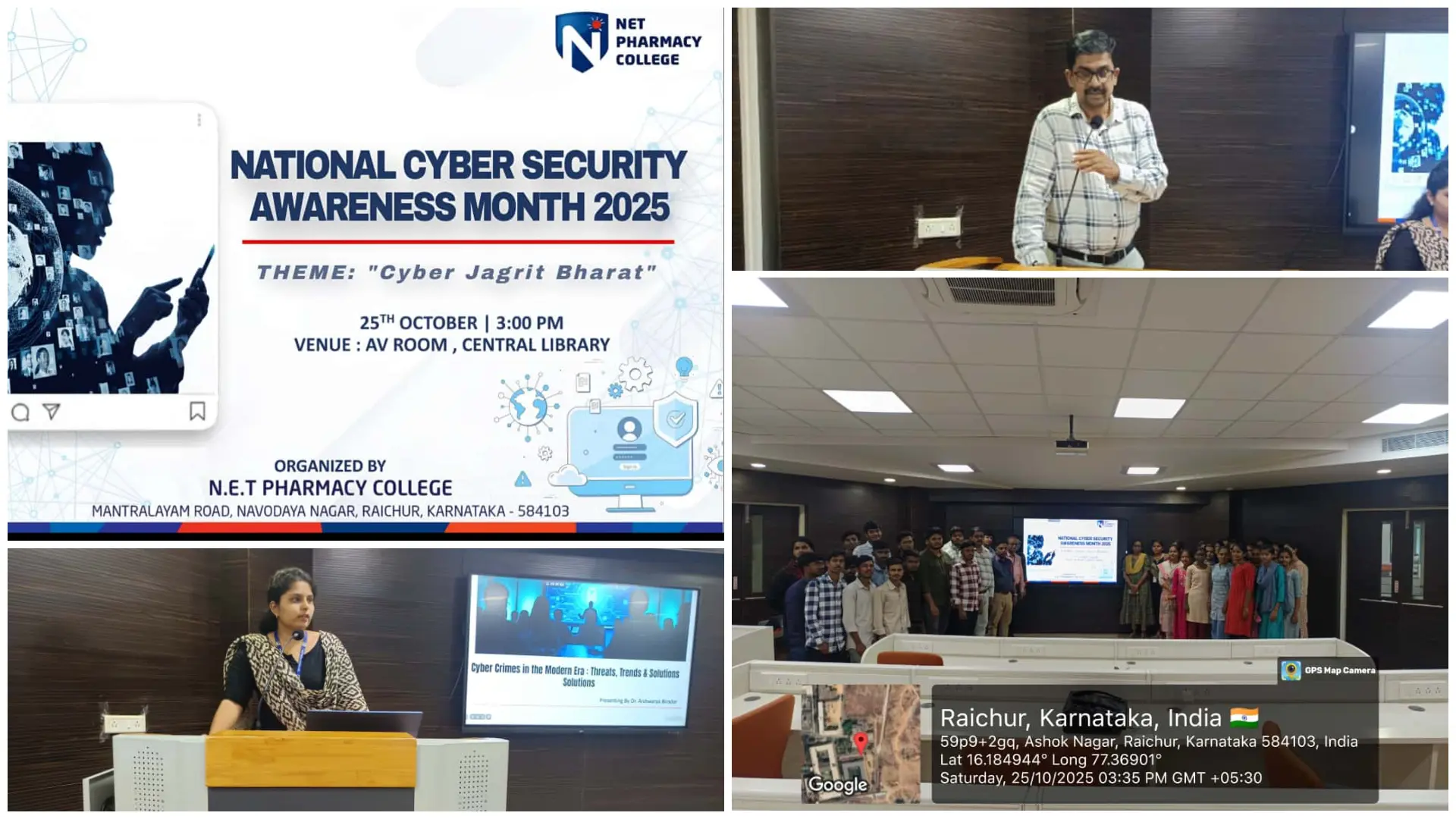 National Cyber Security Awareness Month 2025 – Inspiring “Cyber Jagrit Bharat” Initiative at N.E.T Pharmacy College