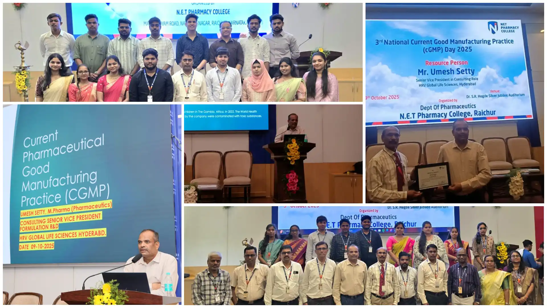 “3rd National cGMP Day 2025 – Guest Lecture on Current Good Manufacturing Practices by Industry Expert Mr. Umesh Setty”