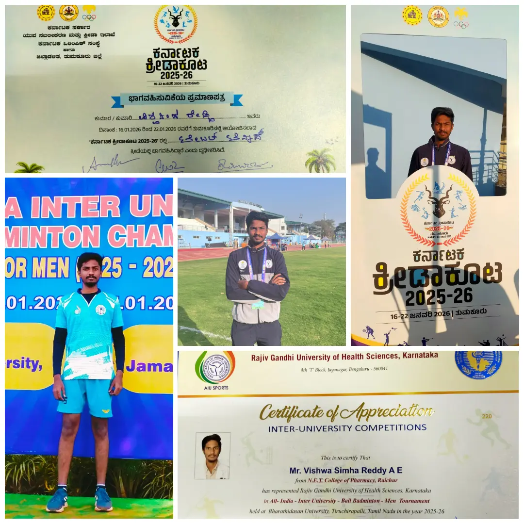 Mr. Vishwa Simha Reddy Represents RGUHS at National and State Level Sports Competitions