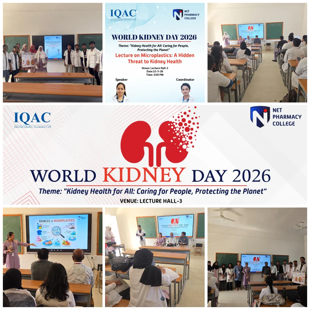 The Department of Pharmacy Practice at N.E.T. Pharmacy College organized an awareness programme on World Kidney Day
