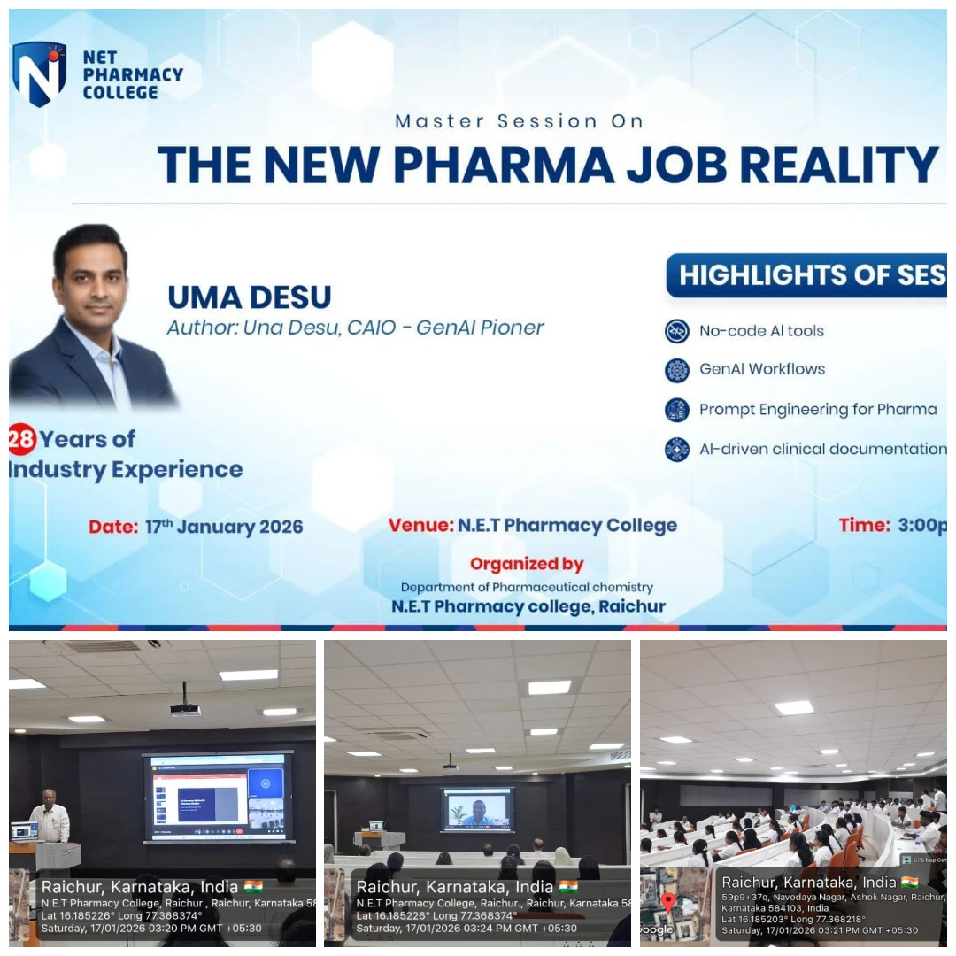 N.E.T Pharmacy College Hosts Expert Session on “The New Pharma Job Reality” & Future Career Trends