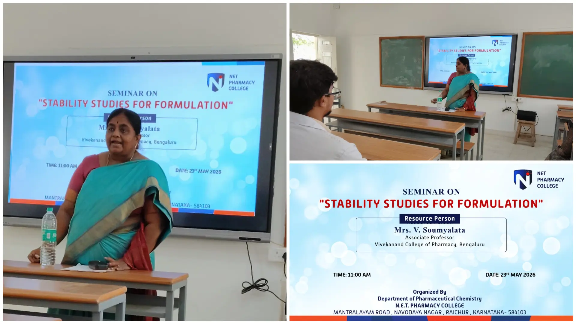 Seminar on Stability Studies for Formulation Conducted at N.E.T. Pharmacy College Raichur